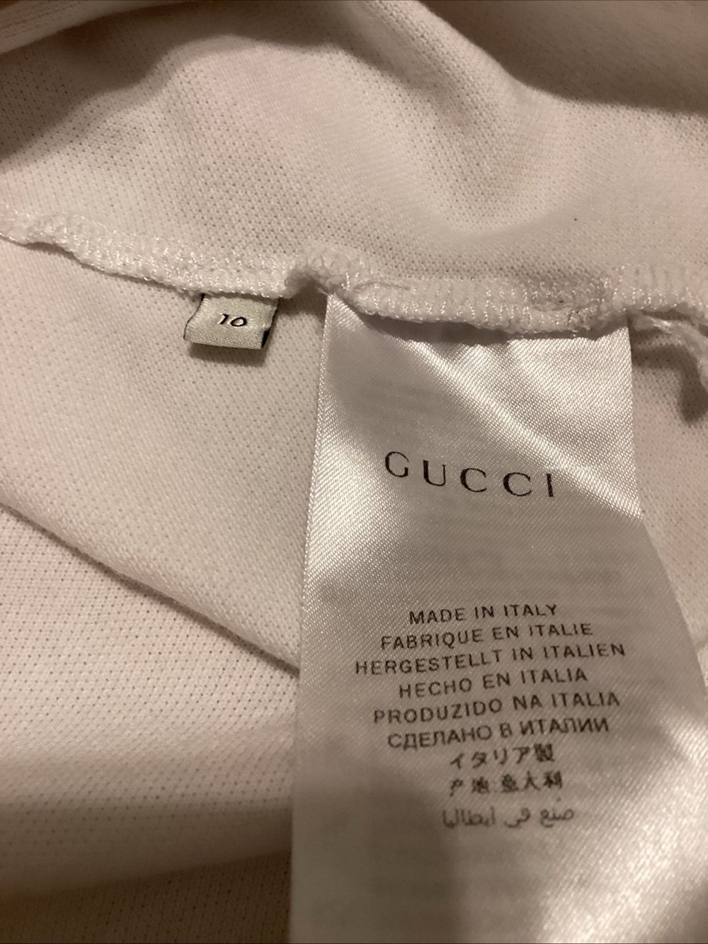Gucci White Polo with Black Logo Collar and Red Trim - Picture 11 of 13
